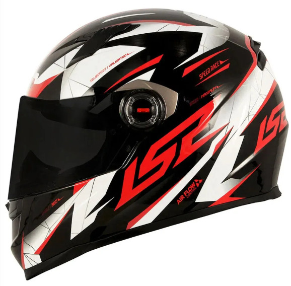 Capacete LS2 FF358 Draze Preto/Branco/Vermelho 62